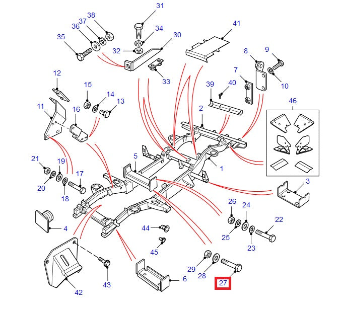 Crossbar to Chassis Set Screw M8 x 90 (pack of 10 units)