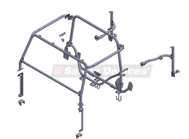 Safety Devices 90 8 Point Cage External Front Internal Rear Defender 90