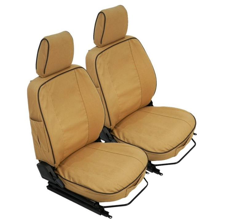 Canvas Front Outer Seat Covers Sand (Pair)