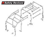 Defender roll cage - 110 four-door station wagon - full 8 point internal and external roll cage - Safety Devices
