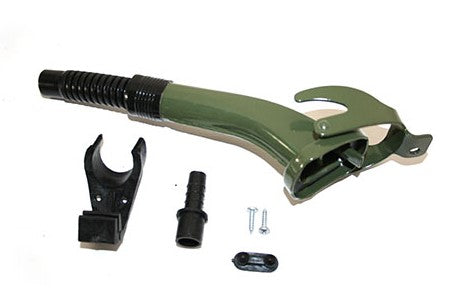 Plastic nozzled semi flexible jerry can spout - khaki (green)