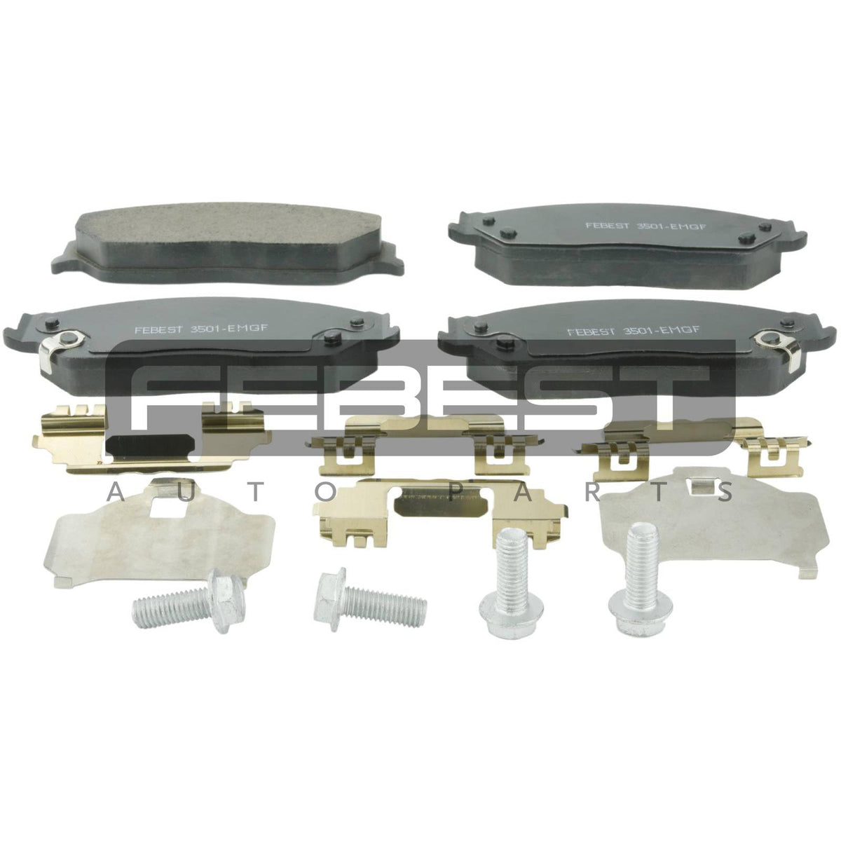 Pad kit, disc brake, front - kit - FEBEST