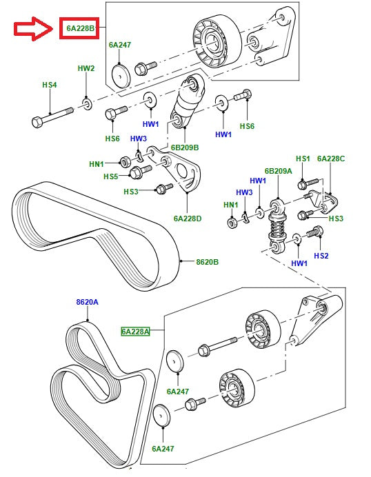 Pulley - auxiliary drive - 4.4 m62 petrol - r3