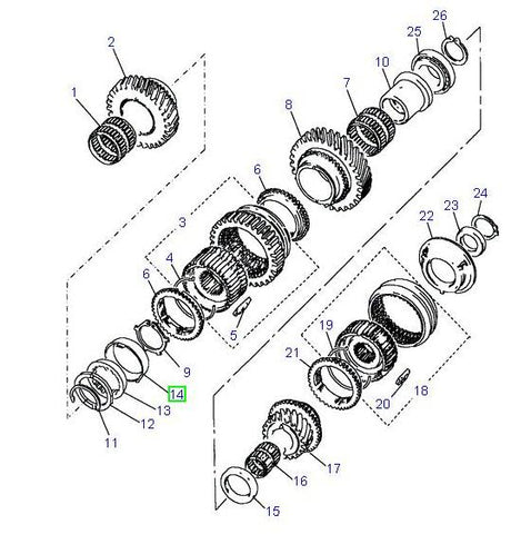 Synchro ring mainshaft