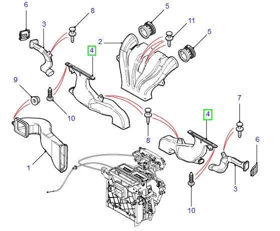 DUCT - AIR CONDITION - Left Hand