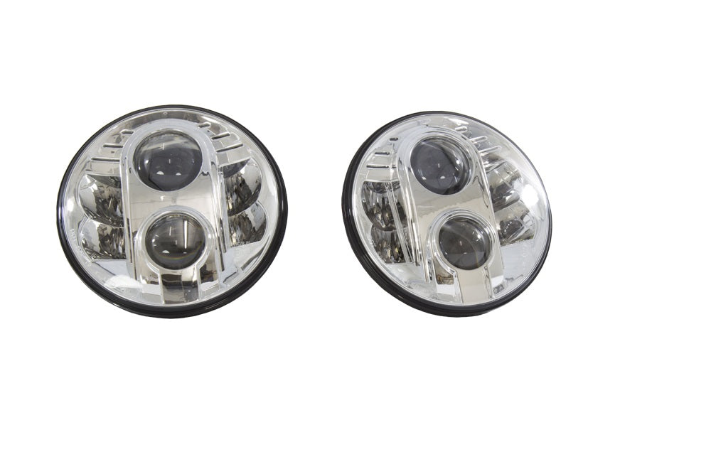 Pair of 7" R10 LED Headlights - Silver Rear - AG PARTS