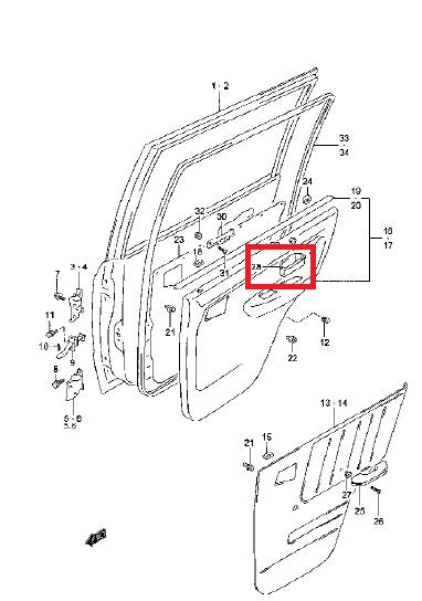Right Rear Door Grab Handle - SANTANA