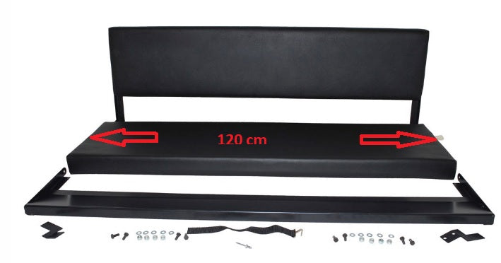 LWB Rear Seat Bench - Black Vinyl - Length 1200mm - ALLMAKES