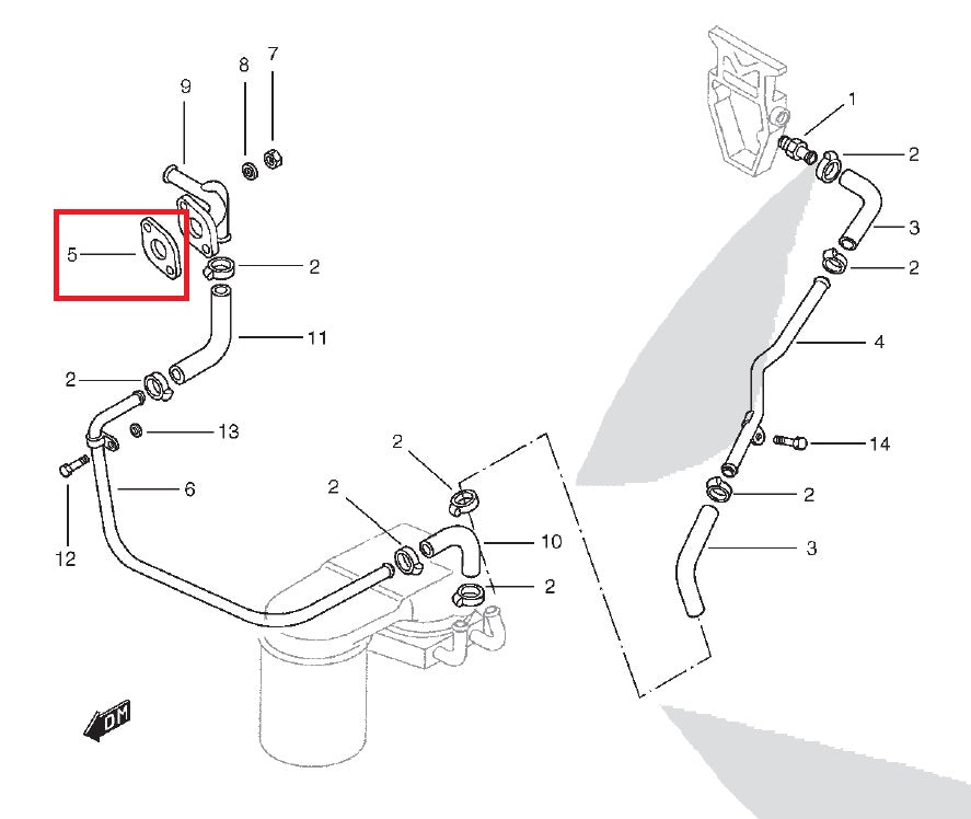 Coolant Water Pipe Gasket