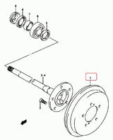 Rear Brake Drum 222mm - SANTANA