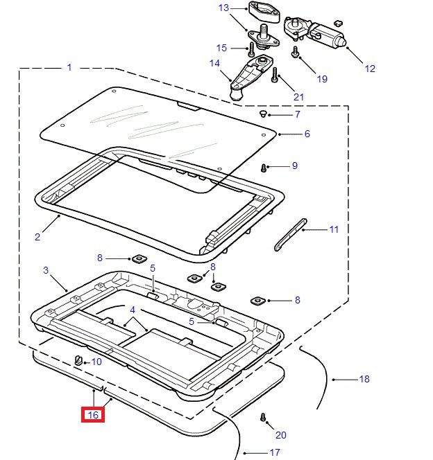 Sunroof Finish - Fog Gray - GENUINE LAND ROVER