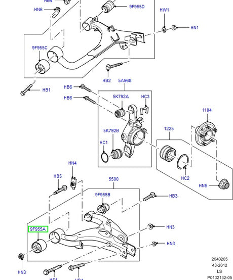 Lower arm bush d3/d4/rrs10 on