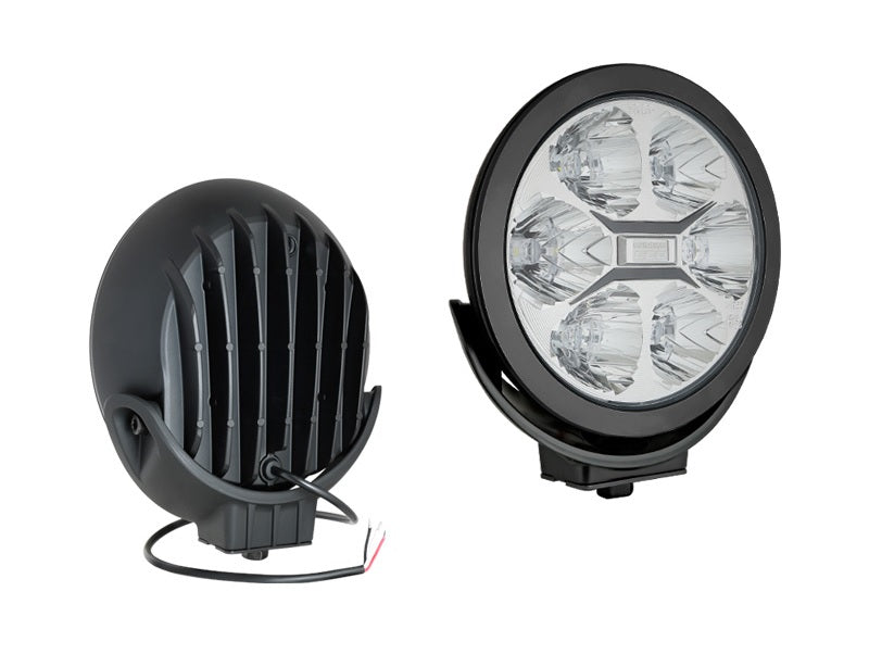 CE LED Long Range Headlight Ø180 25cd 12/24V - Black - FERVOR