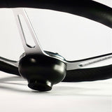 Napa Leather Steering Wheel - Gray Spokes - Linares Model - Land Rover Series 3 - with 48 Spline Pineapple - 38cms