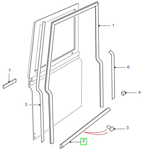 Weatherstrip Front Right/Left Door
