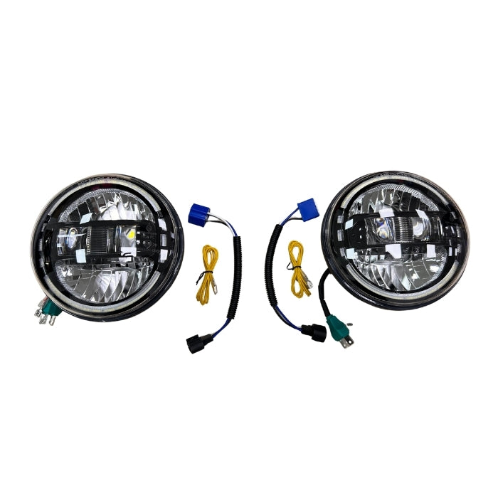 Pair of 7" LED Headlights - Black Background - AG PARTS