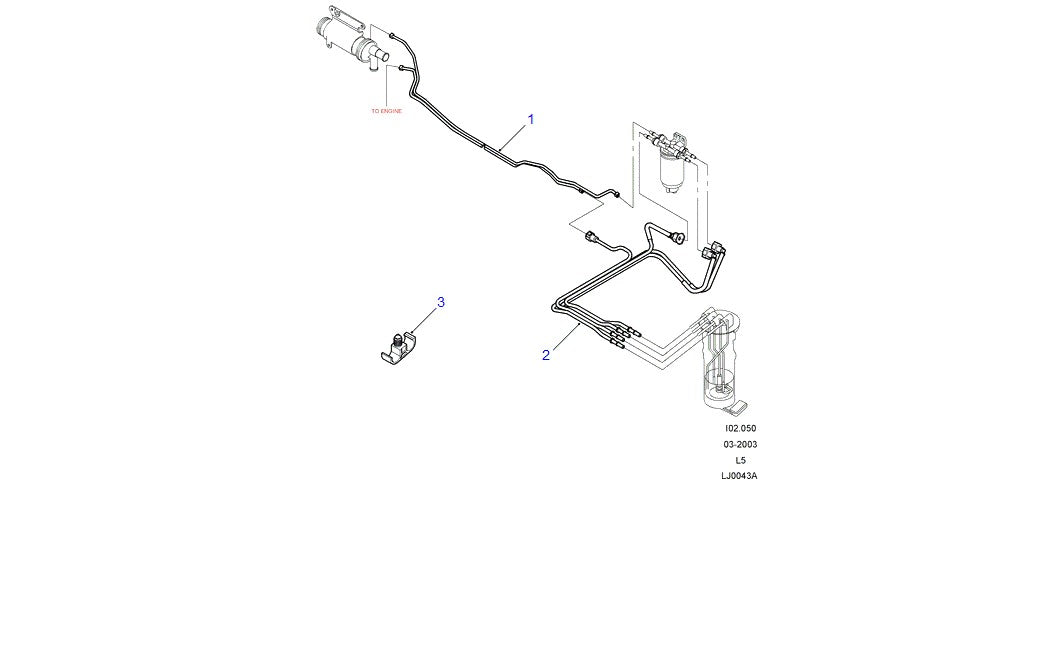 Hose Assembly - Diesel Filter - to Cooler - GENUINE LAND ROVER