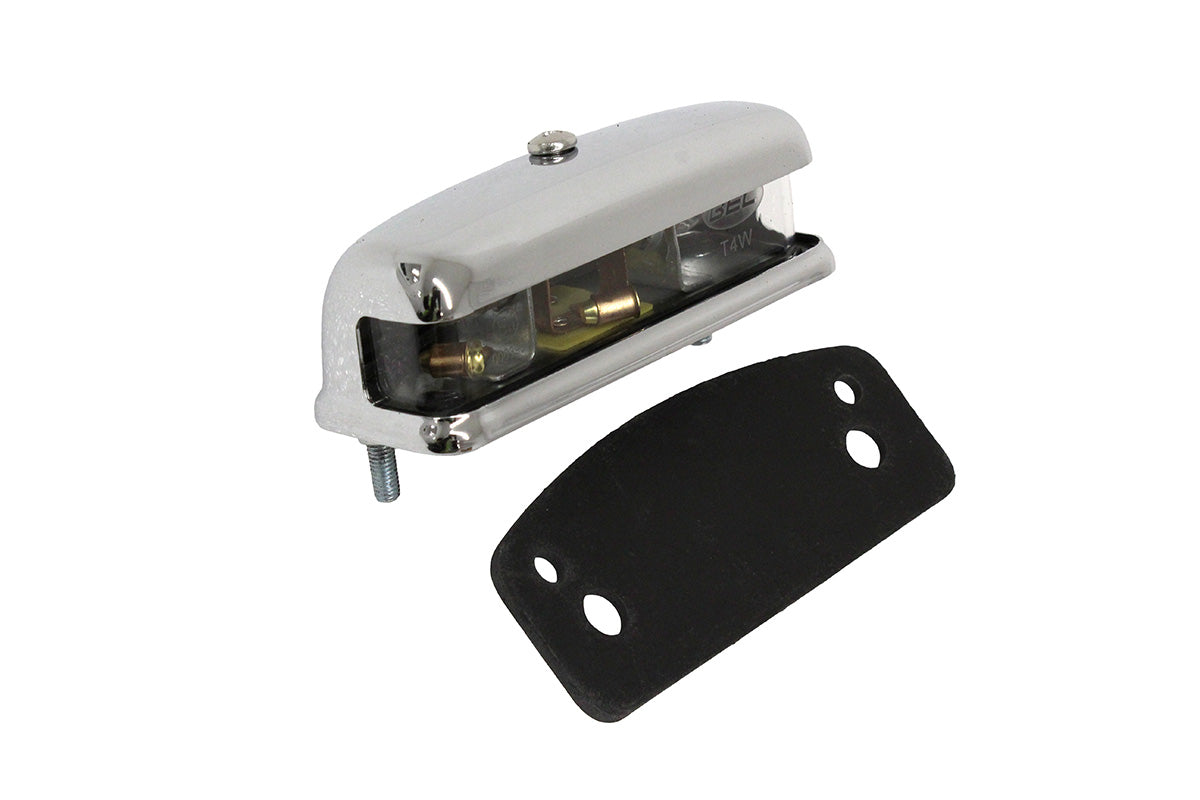 Number plate lamp chrome