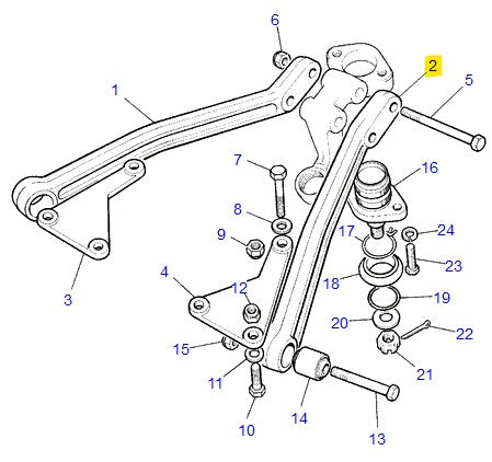 Rear Suspension Union Arm - Upper Left - GENUINE LAND ROVER