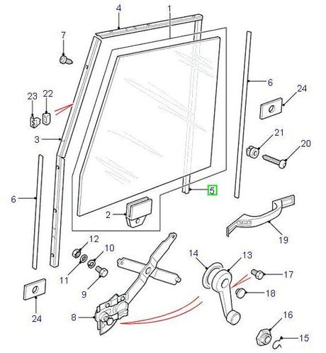 Channel door glass