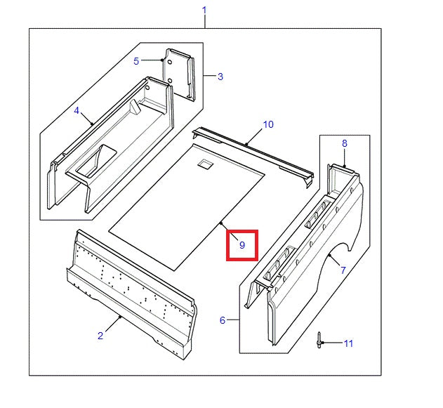 Land Rover Plate-rear floor
