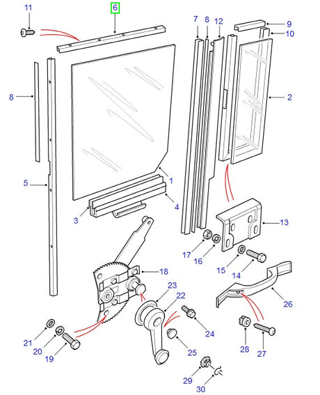 Channel Rear Door Glass Top