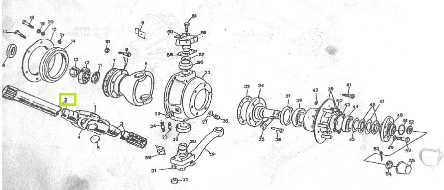 Axle shaft front - Side left (Largo)