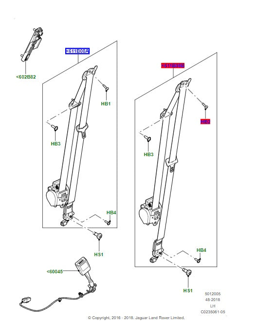 Left Seat Belt - Retractor Lock