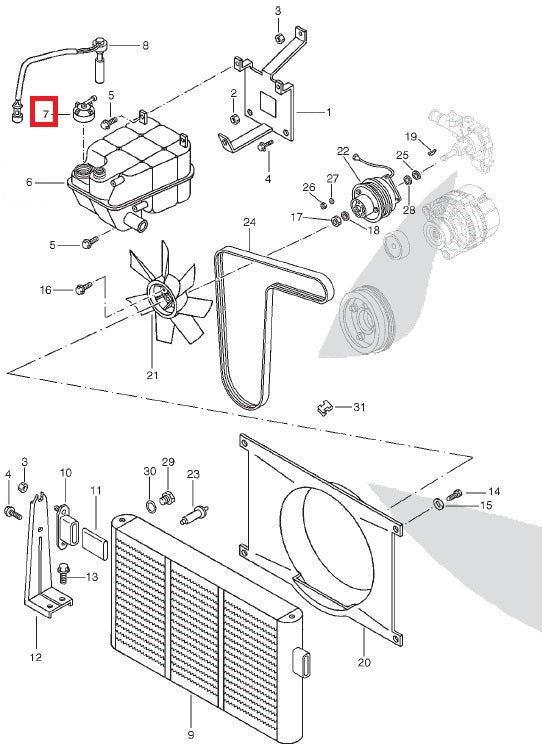 Radiator cap expansion bottle