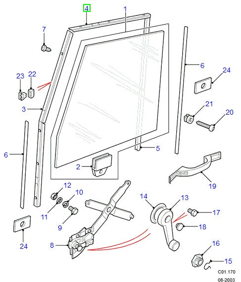 Channel - door glass