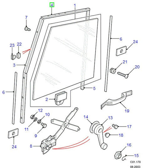 Channel - door glass