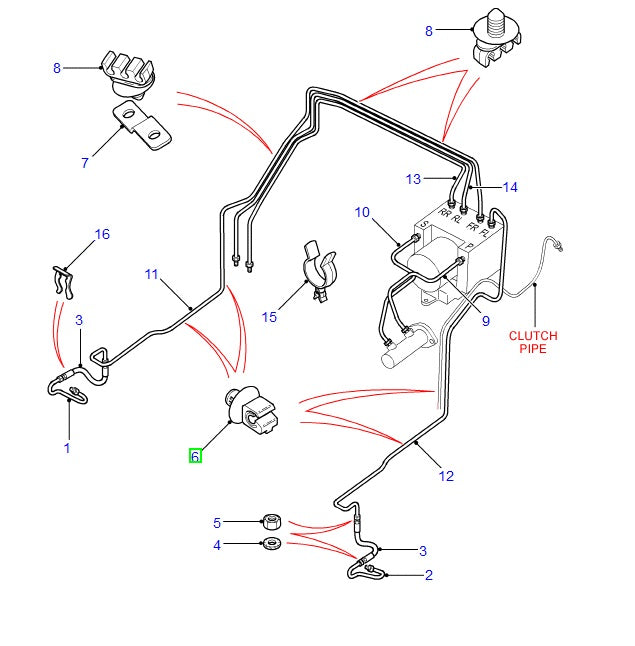 CLIP - BRAKE PIPE - 5 units