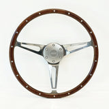 EVANDER WOOD RIM STEERING WHEEL - 36 splines 15" - Spln and Boss Silver