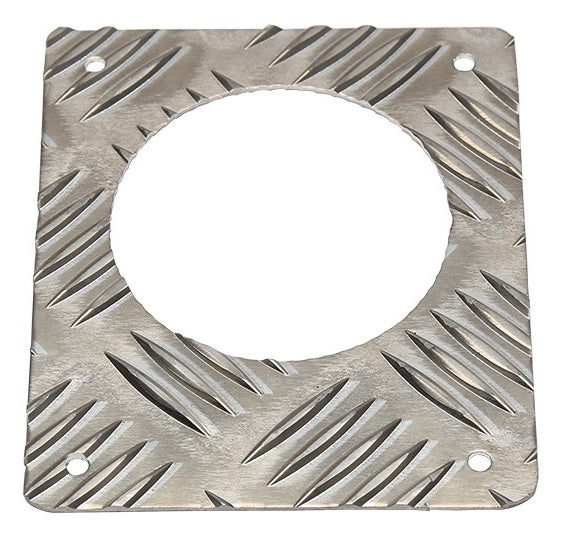 2mm Fuel Cap Surround Silver Chequer Plate suitable for Defender TD5 & Puma vehicles