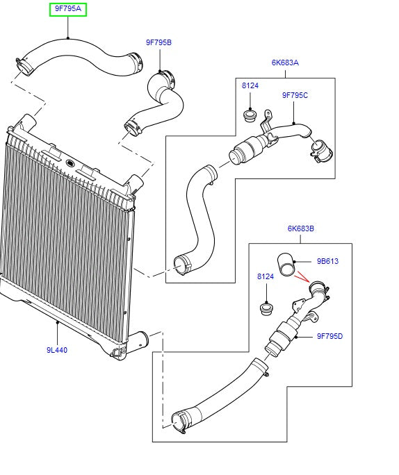 Intercooler Hose - RH Upper part