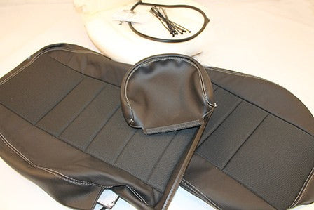 Driver or Passenger Front Seat Foam + Retrim Kit - Black - For 1 Seat - XS BLACK RACK - EXMOOR TRIM