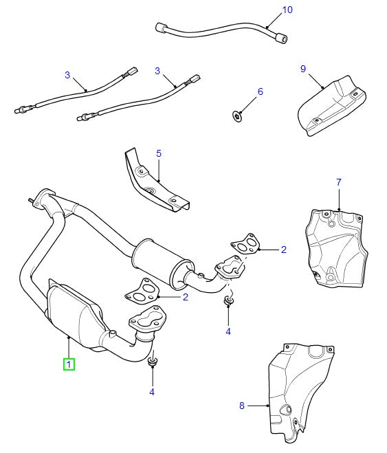 Exhaust Downpipe with Catalyst