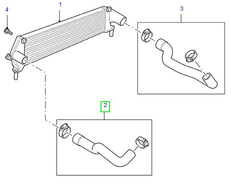 HOSE -INTERCOOLER - DEF07> - Td4 2.4 DIESEL