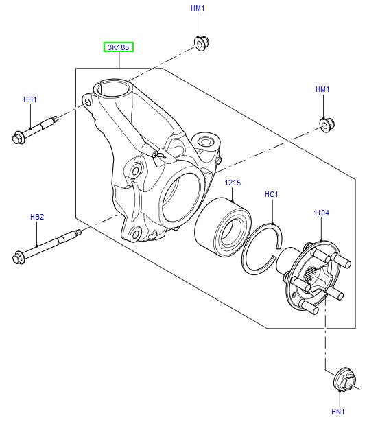Knuckle - front wheel - rh