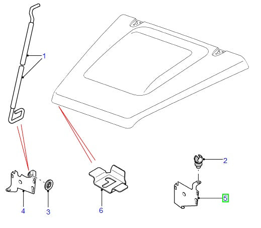 Bracket - hood stay - lh
