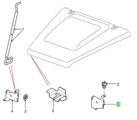 Bracket - hood stay - lh