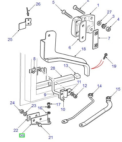 Bracket Assy Read Door Checker RH