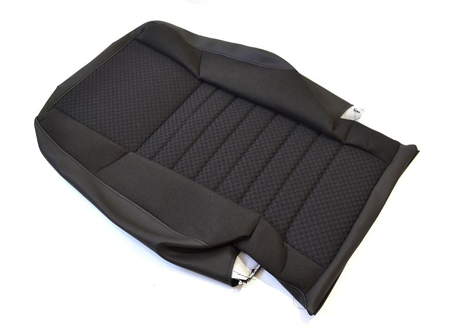 Driver or Passenger Front Seat Foam + Retrim Kit - Black - For 1 Seat - Black Span/Mondus Fabric - EXMOOR TRIM