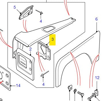 Left Headlight Support Plate