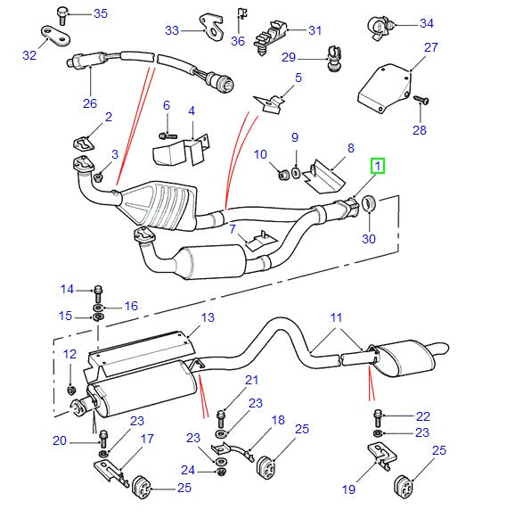 Pipe - exhaust - front
