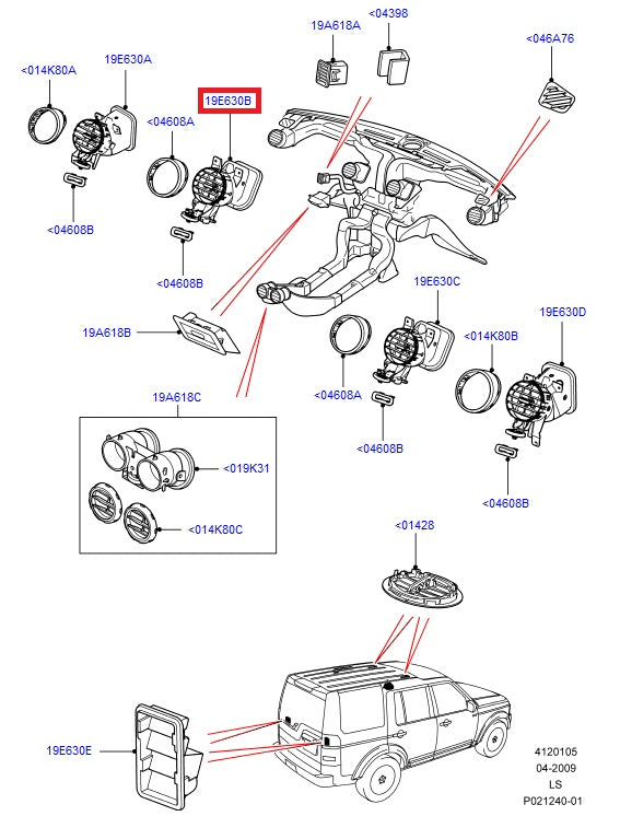 Air Outlet - Dashboard - Left Interior