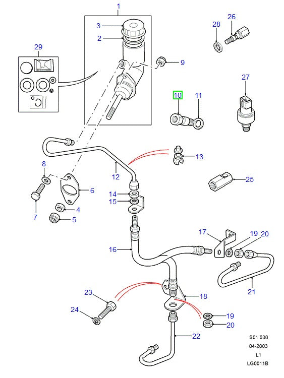 Connector Clutch Master Cylinder