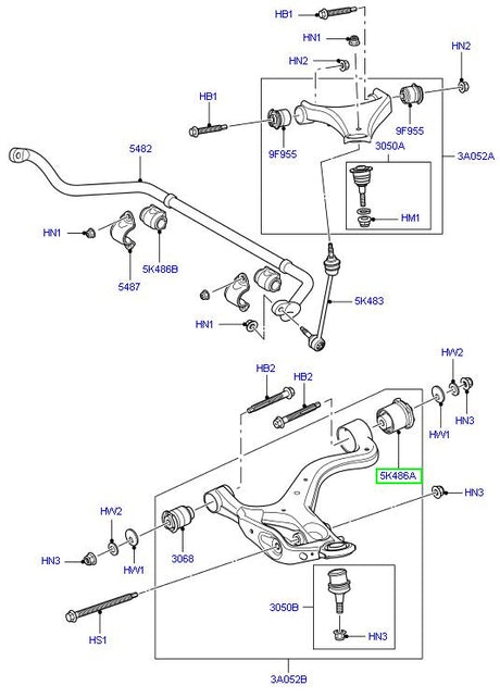 D3/D4 FRONT LOWER WISHBONE REAR BUSH - Pair