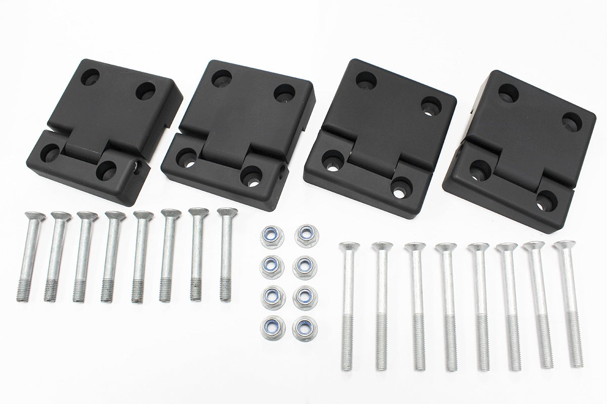 Rear Door Hinges Kit - Black Anodized - With Stainless Steel Screws