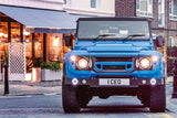 Land rover defender front bumper - replacement bumper incorporating 2 x tron ring lights and 2 x fog lights.